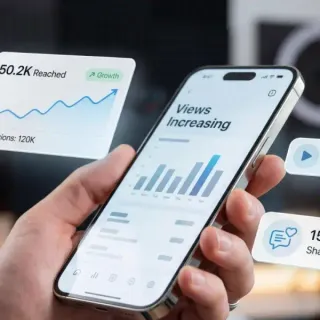 Website visitor tracking on a phone, with views increasing