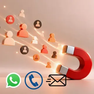 Leads arriving from a website by form, phone, email and WhatsApp